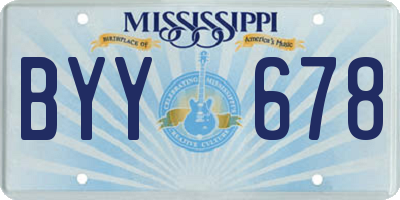MS license plate BYY678
