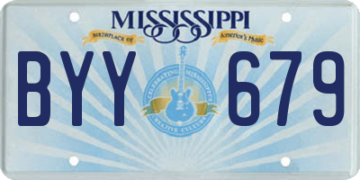 MS license plate BYY679