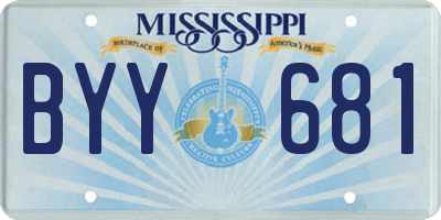MS license plate BYY681