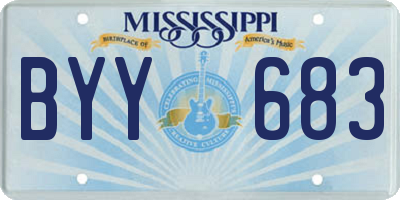 MS license plate BYY683