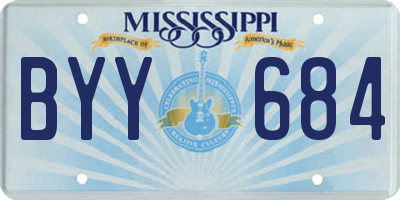 MS license plate BYY684