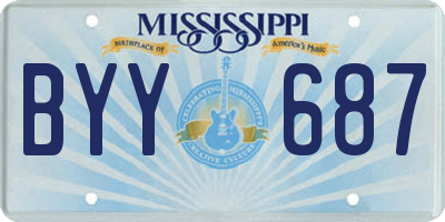MS license plate BYY687