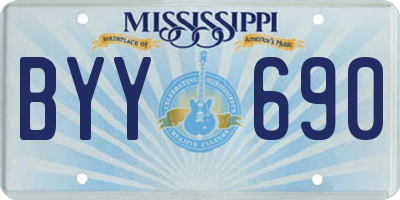 MS license plate BYY690