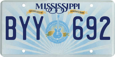 MS license plate BYY692