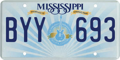 MS license plate BYY693