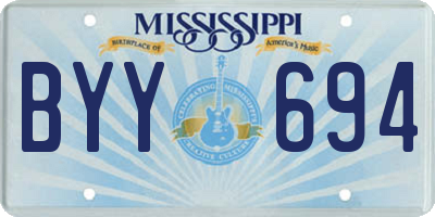 MS license plate BYY694