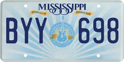 MS license plate BYY698