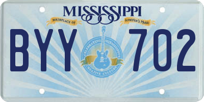 MS license plate BYY702