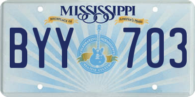 MS license plate BYY703