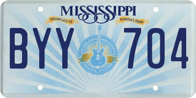 MS license plate BYY704