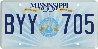 MS license plate BYY705