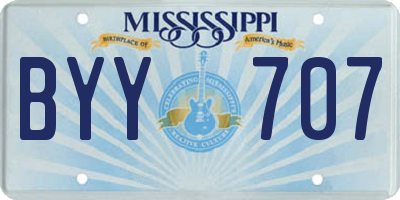 MS license plate BYY707