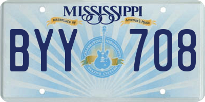 MS license plate BYY708