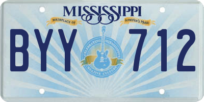MS license plate BYY712