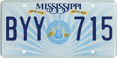MS license plate BYY715