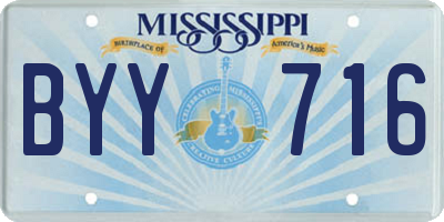 MS license plate BYY716