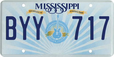 MS license plate BYY717