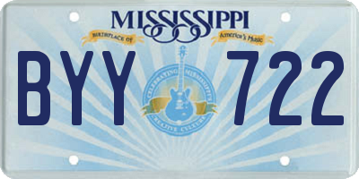 MS license plate BYY722