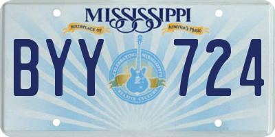 MS license plate BYY724