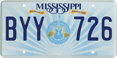 MS license plate BYY726