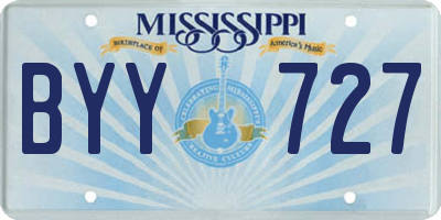 MS license plate BYY727