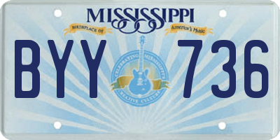 MS license plate BYY736