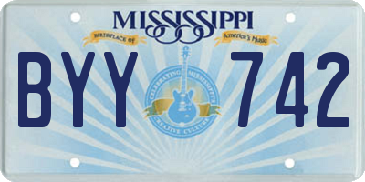 MS license plate BYY742