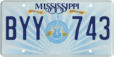 MS license plate BYY743