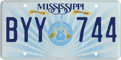 MS license plate BYY744