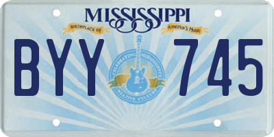 MS license plate BYY745