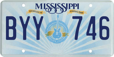 MS license plate BYY746