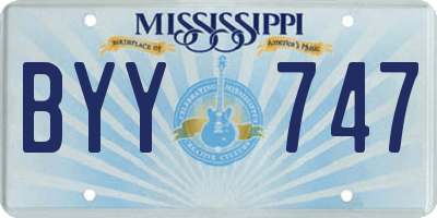 MS license plate BYY747