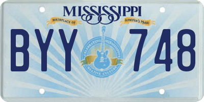 MS license plate BYY748