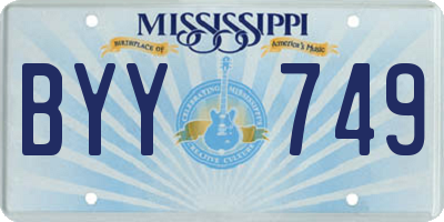 MS license plate BYY749