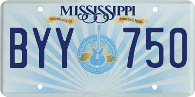 MS license plate BYY750