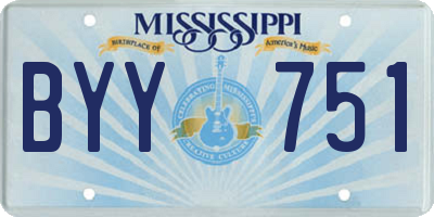 MS license plate BYY751