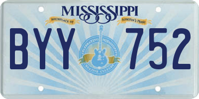 MS license plate BYY752