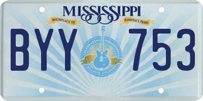MS license plate BYY753