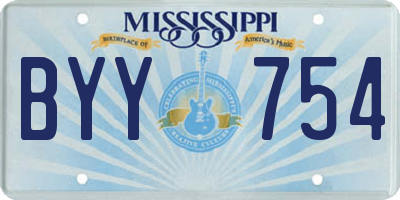 MS license plate BYY754