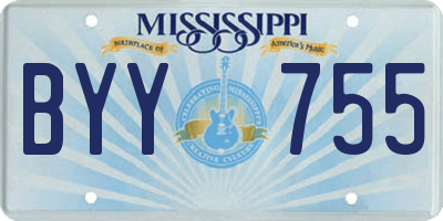 MS license plate BYY755