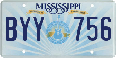 MS license plate BYY756