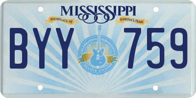 MS license plate BYY759