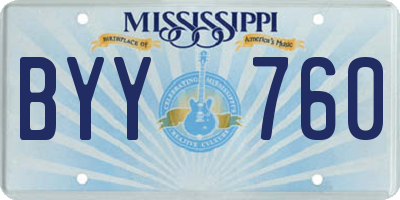 MS license plate BYY760