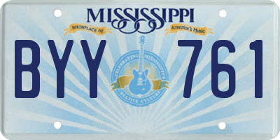 MS license plate BYY761