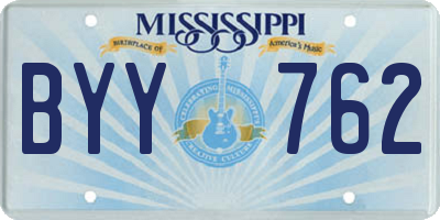 MS license plate BYY762