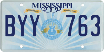 MS license plate BYY763