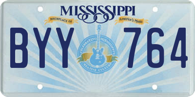MS license plate BYY764