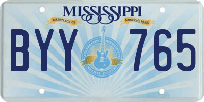 MS license plate BYY765