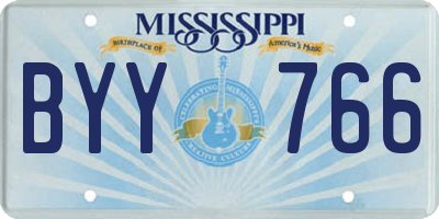 MS license plate BYY766