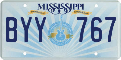 MS license plate BYY767